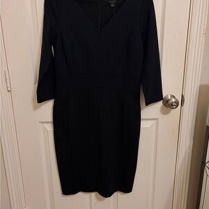 Ann Taylor Elegant Navy Long Sleeve Dress